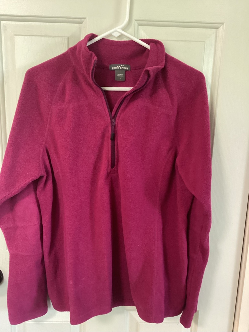 Eddie Bauer Bright Magenta Fleece Half-Zip Pullover